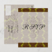 Carte Postale damier formel brun olive (Devant / Derrière)