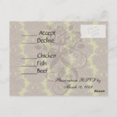 Carte Postale damier formel brun olive (Dos)