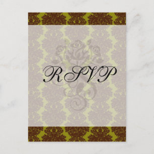 Carte Postale damier formel brun olive