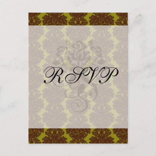 Carte Postale damier formel brun olive (Devant)