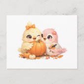 Carte postale d'amis oiseaux mignons pour Hallowee (Devant)