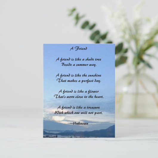 Carte postale d'amitié (Debout devant)