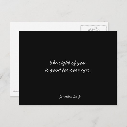 Carte postale d'amitié citant Jonathan Swift - Noi (Devant / Derrière)