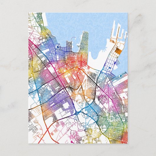 Carte Postale Dammam Saudi Arabia City Map (Devant)