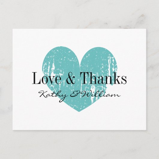 Carte postale d'amour et de grâce avec coeur vinta (Devant)