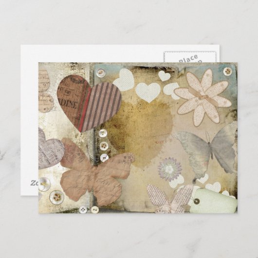 Carte postale d'amour papier (Devant / Derrière)