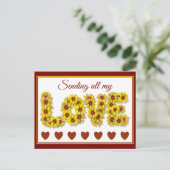 Carte postale d'amour Tournesol (Debout devant)