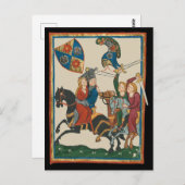 Carte Postale Damsel In Distress, Art Médiéval Du XIVe Siècle (Devant / Derrière)