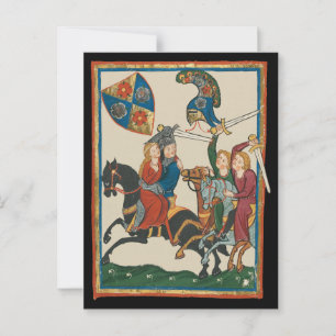 Carte Postale Damsel In Distress, Art Médiéval Du XIVe Siècle
