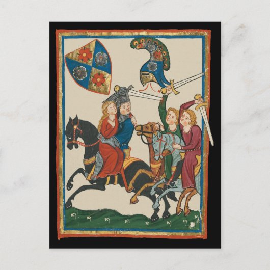 Carte Postale Damsel In Distress, Art Médiéval Du XIVe Siècle (Devant)