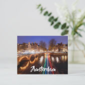 Carte postale d'Amsterdam Pays-Bas Voies navigable (Debout devant)