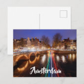 Carte postale d'Amsterdam Pays-Bas Voies navigable (Devant / Derrière)