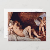 Carte Postale Danae. Par Tizian (Meilleure Qualité) (Devant / Derrière)