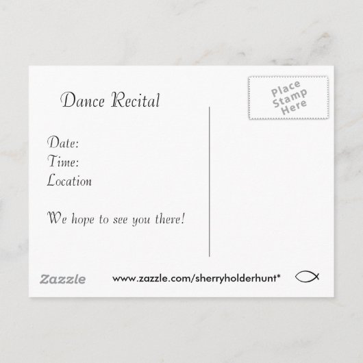 Carte Postale Dance Considérant Invitation (Dos)