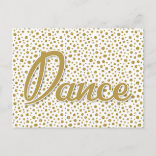 Carte Postale Dance Gold Dots - Danse Blanche Dorée