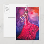 CARTE POSTALE DANCER FLAMENCO (Devant / Derrière)
