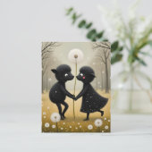 Carte Postale Dancing Black Sheep in Dandylions (Debout devant)