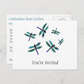 Carte Postale Dancing Blue Dragonfly (Devant / Derrière)