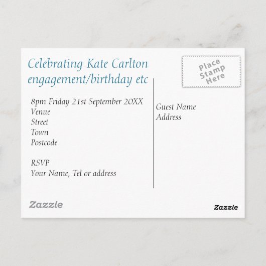 Carte Postale Dancing Blue Dragonfly (Dos)