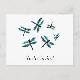 Carte Postale Dancing Blue Dragonfly