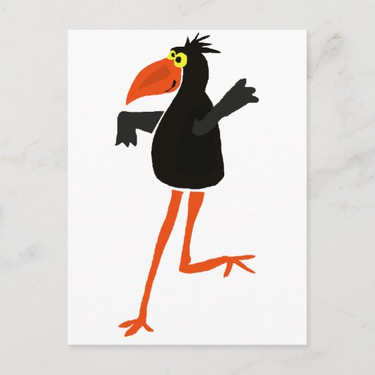 Carte Postale Dancing Funky Crow Dancing Cartoon (Devant)
