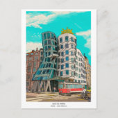 Carte Postale Dancing House Prague République tchèque Whimsical  (Devant)