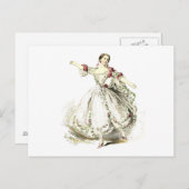 Carte postale - Dancing Lady en Rose (Devant / Derrière)