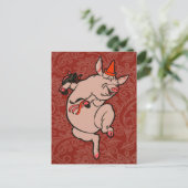 Carte Postale Dancing Pig Antique Cute Danseuse (Debout devant)