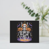 Carte Postale Dancing Skeleton Halloween Citrouille (Debout devant)
