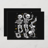 Carte Postale Dancing Skeletons Dance Challenge Halloween (Devant / Derrière)