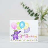 Carte Postale Dancing Teddy Bear 3e anniversaire (Debout devant)