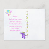 Carte Postale Dancing Teddy Bear 6e anniversaire (Dos)