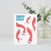 Carte Postale Dancing Trippy Sausage Caractère de dessin (Debout devant)