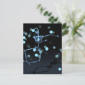 Carte Postale Dancing X-Ray Skeleton - Bleu (Debout devant)