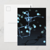 Carte Postale Dancing X-Ray Skeleton - Bleu (Devant / Derrière)