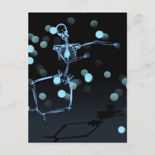 Carte Postale Dancing X-Ray Skeleton - Bleu (Devant)