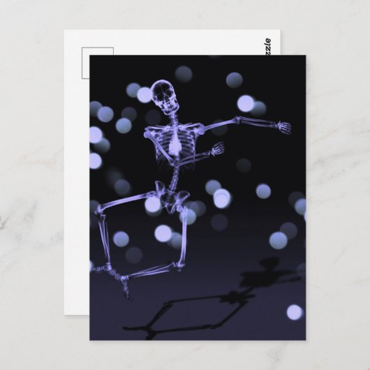Carte Postale Dancing X-Ray Skeleton - Deep Purple (Devant / Derrière)