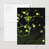 Carte Postale Dancing X-Ray Skeleton - Lime Green (Devant / Derrière)