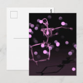 Carte Postale Dancing X-Ray Skeleton - Rose (Devant / Derrière)