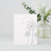 Carte Postale Dandelion Blossoms Vines Romantique Wedding shower (Debout devant)