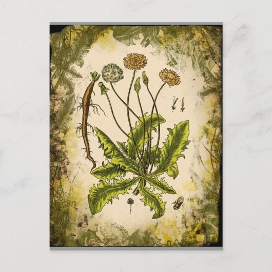 Carte Postale Dandelion Collage (Devant)