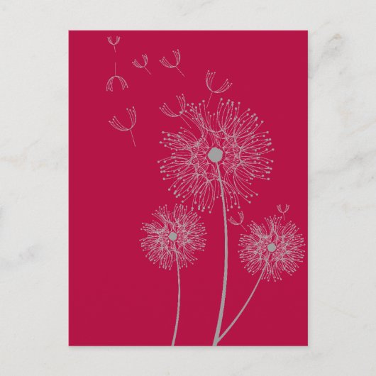 Carte Postale Dandelion couleur art floral moderne (Devant)