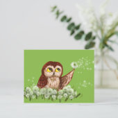 Carte Postale Dandelion de chouette de scie (Debout devant)