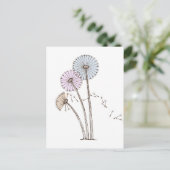 Carte Postale Dandelion Horloges soufflant dans la brise (Debout devant)