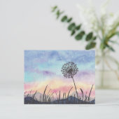 Carte Postale Dandelion peinture aquarelle (Debout devant)