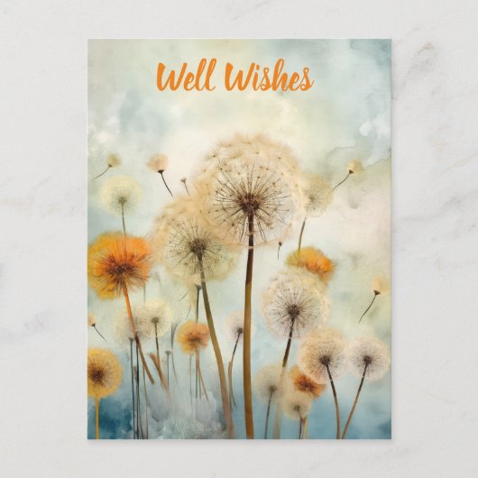 Carte Postale Dandelles aquarelles (Devant)