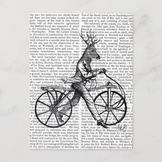 Carte Postale Dandy Deer à vélo Vintage (Devant)