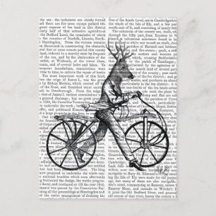 Carte Postale Dandy Deer à vélo Vintage