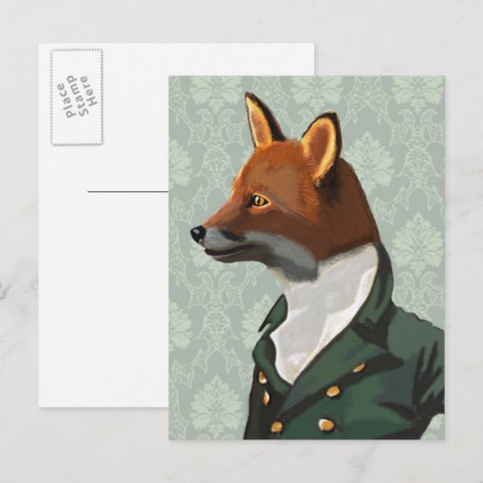 Carte Postale Dandy Fox Portrait 2 (Devant / Derrière)