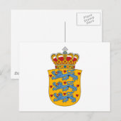 Carte postale Danemark Armoiries (Devant / Derrière)